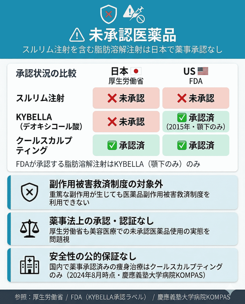 スルリム注射が未承認医薬品であることを表現した図
